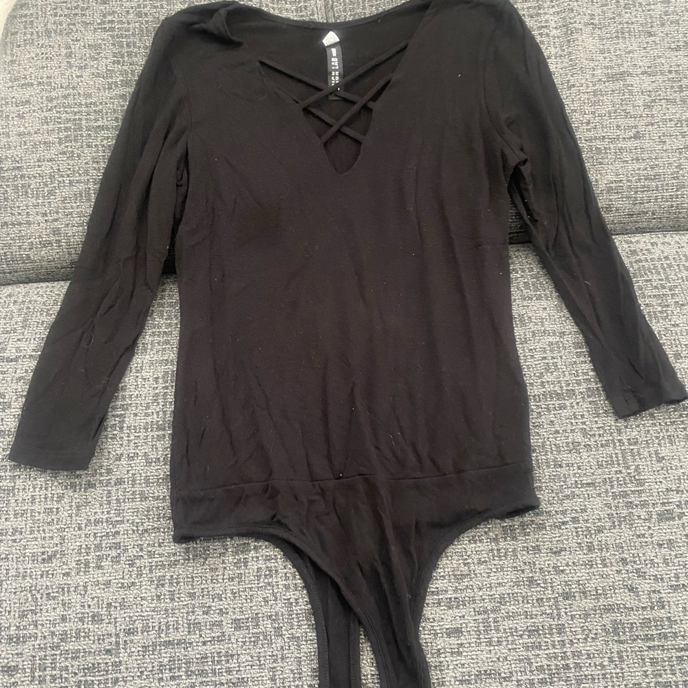 Design Lab Lord & Taylor Black Bodysuit